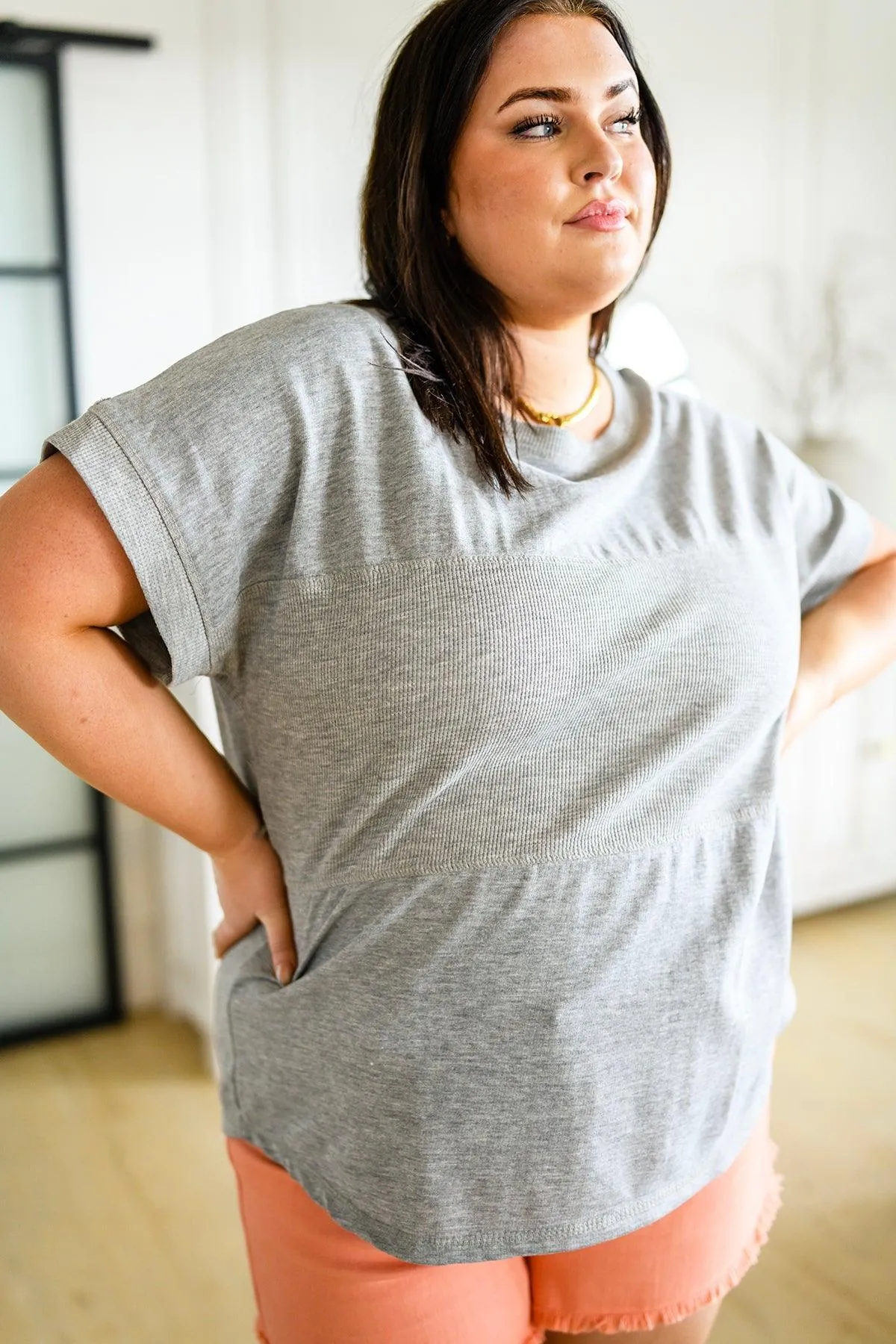 Hazel Blues® | Unmarked Remarks Ribbed Top