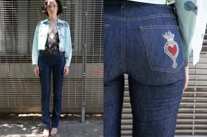HEART EMBROIDERY JEANS