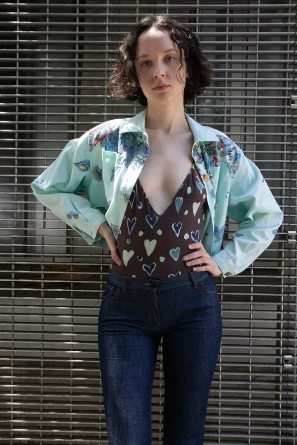 HEART EMBROIDERY JEANS