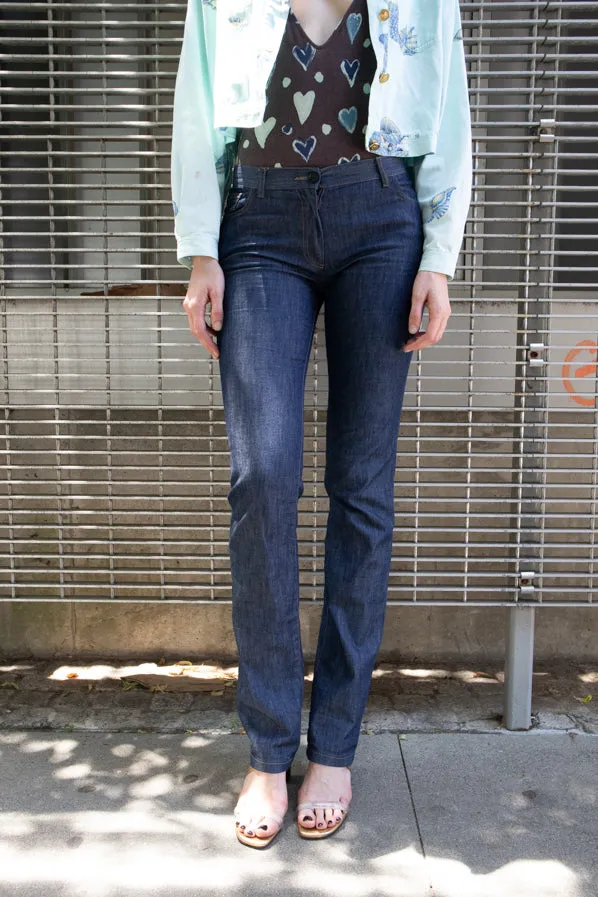 HEART EMBROIDERY JEANS