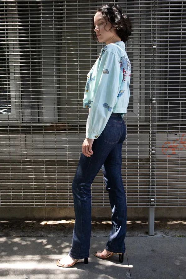 HEART EMBROIDERY JEANS