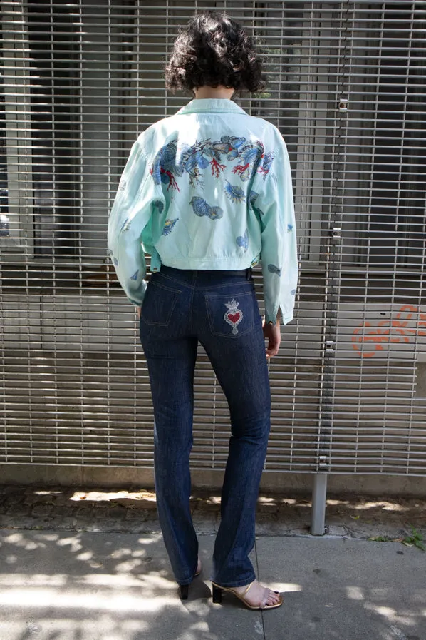 HEART EMBROIDERY JEANS