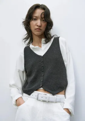 Heather Cotton Waistcoat, Charcoal