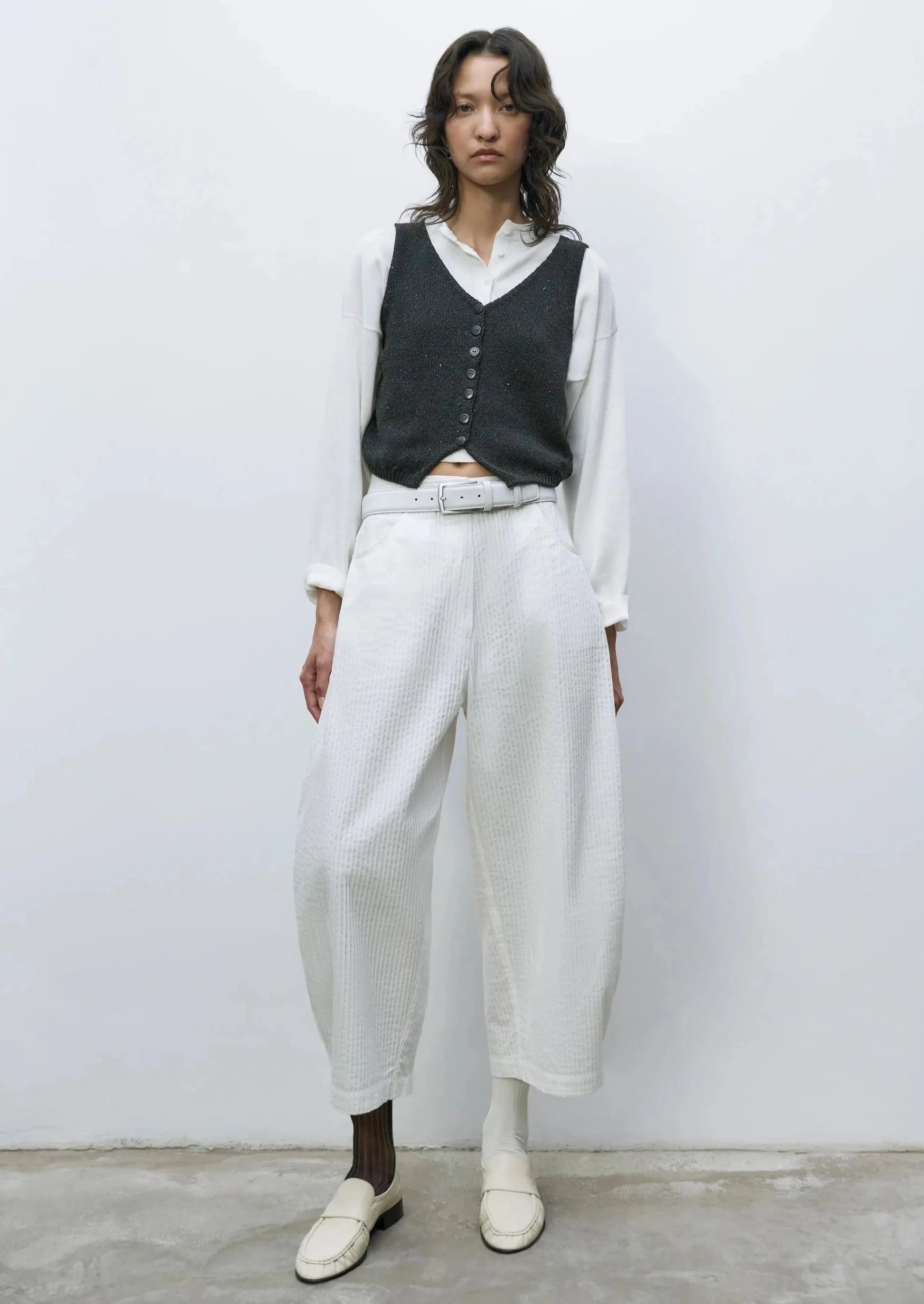 Heather Cotton Waistcoat, Charcoal