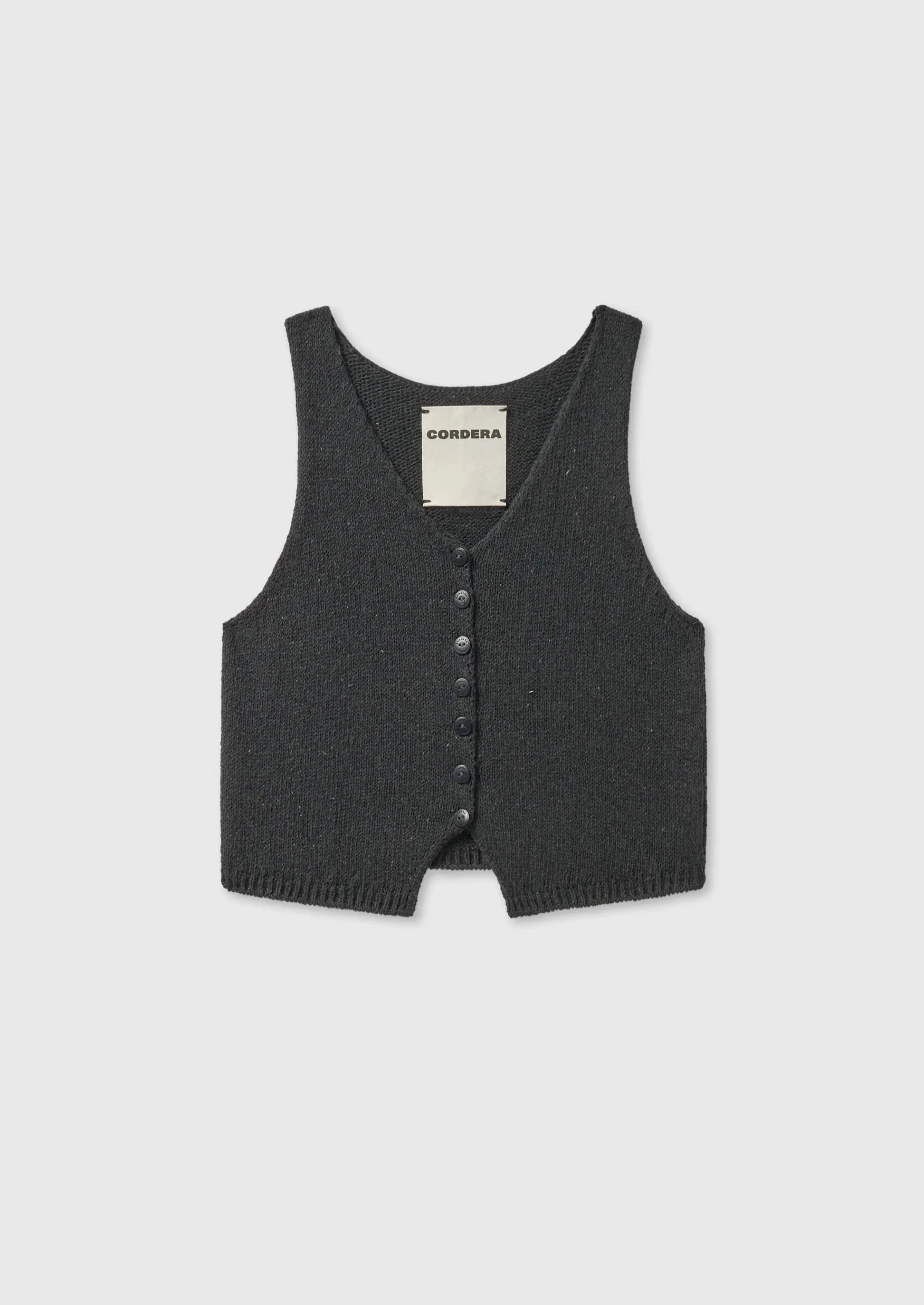 Heather Cotton Waistcoat, Charcoal