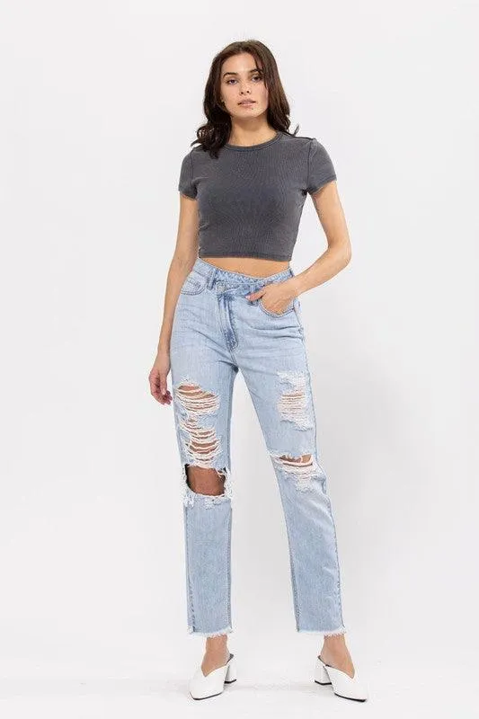 High Rise Re-Position CF Closure Mom Jean