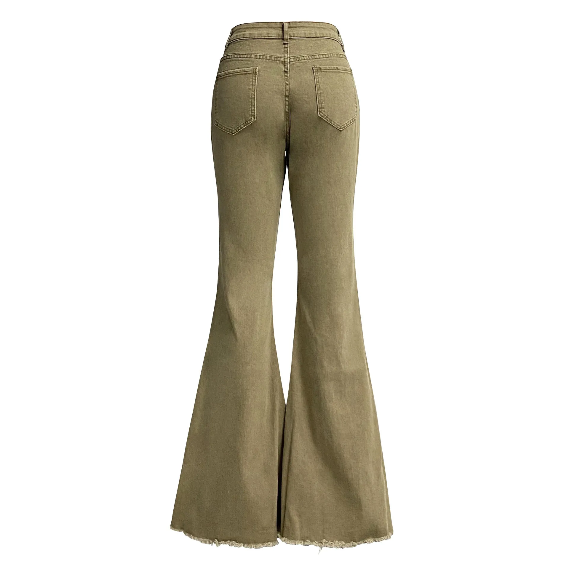 High Waist Floor-Length Vintage Flared Jeans