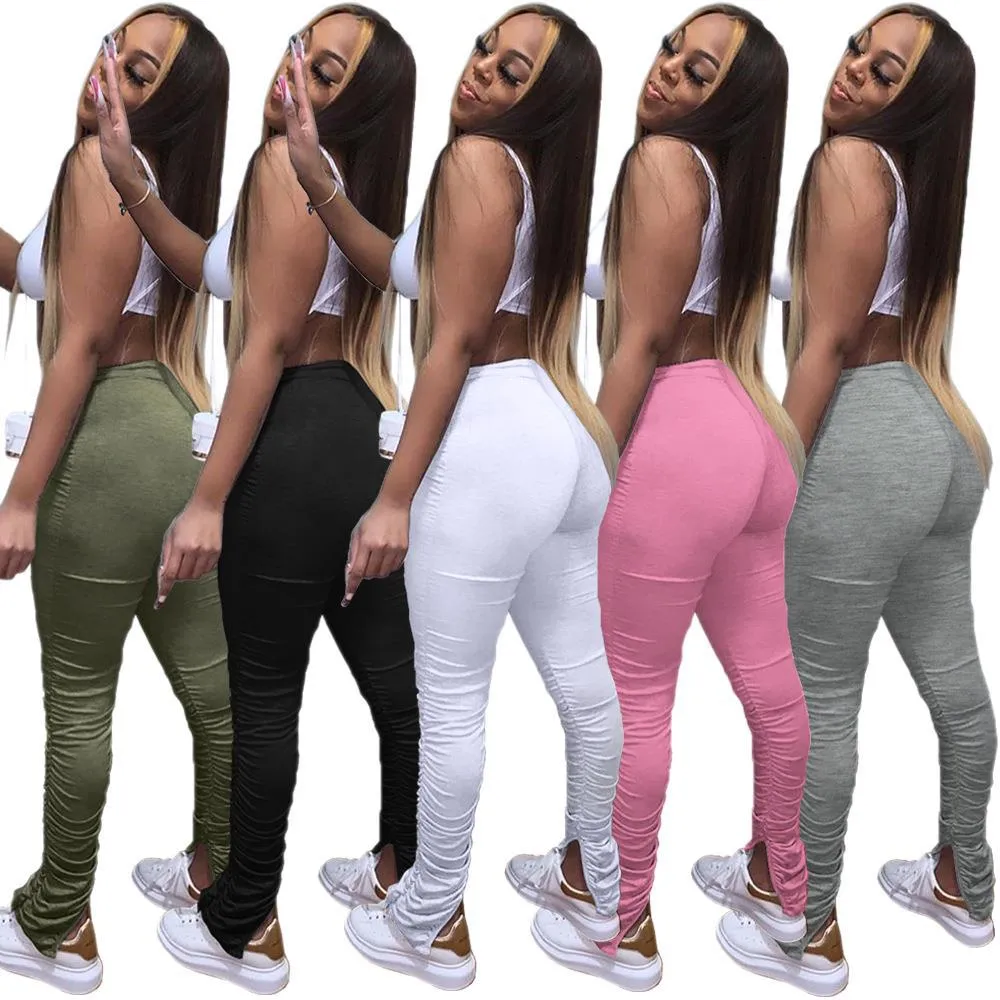 High Waist Ripped Fabric Gathered Pants