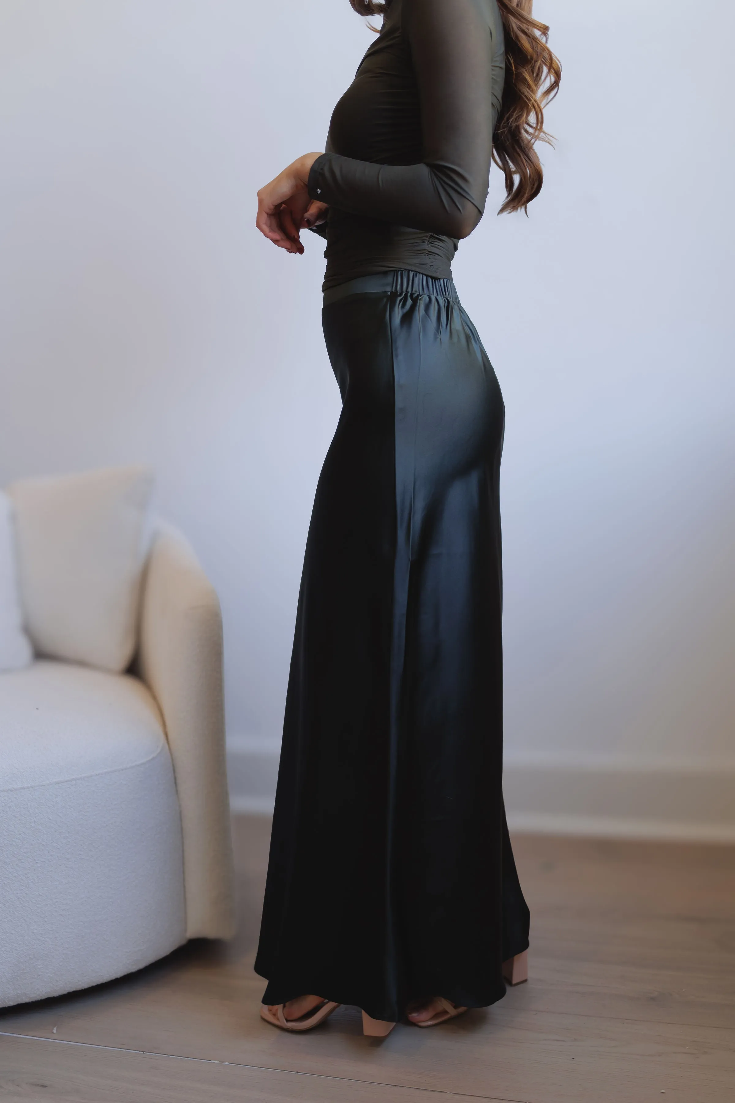 Holiday Party Skirt-Forest Green