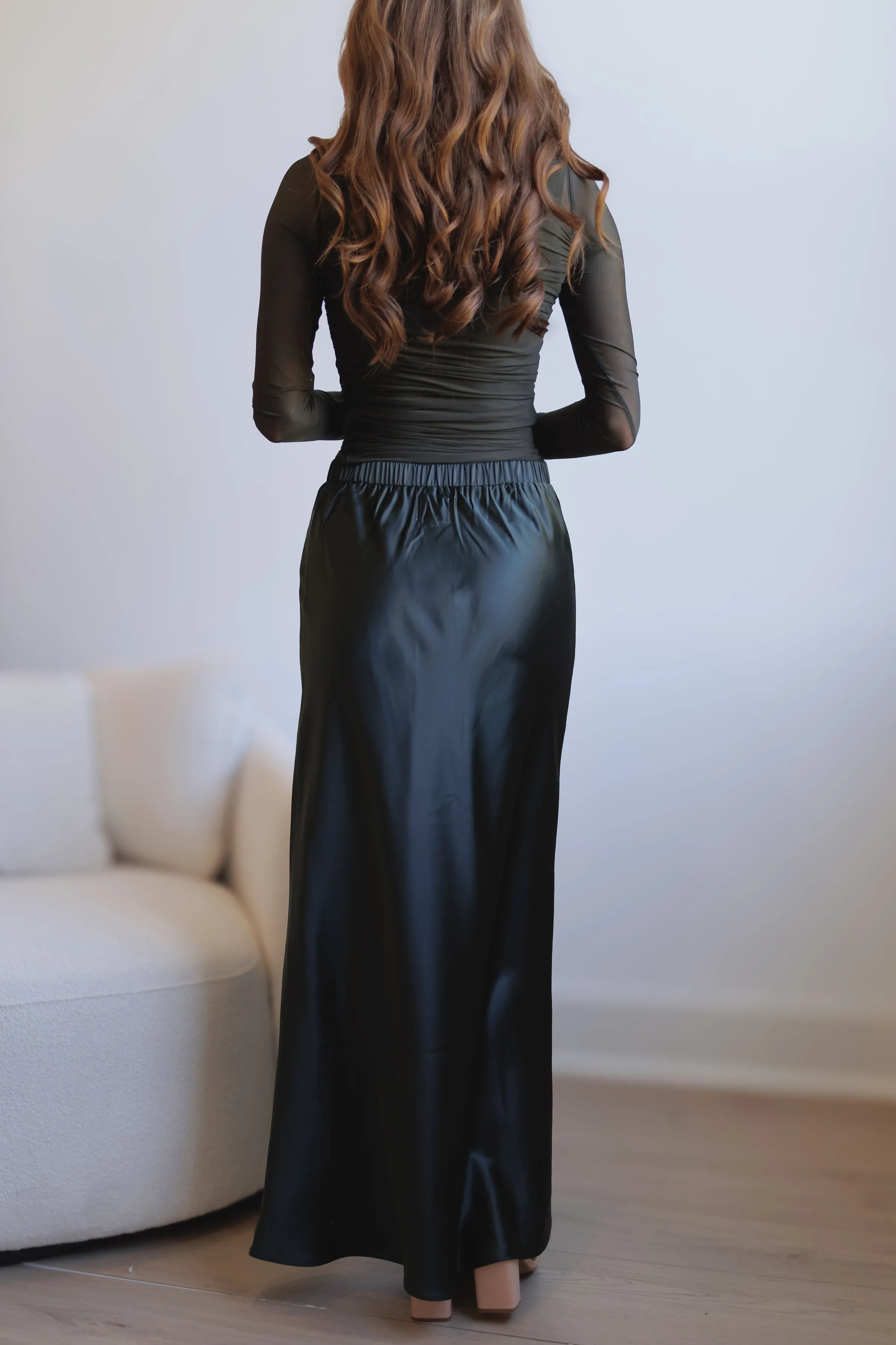 Holiday Party Skirt-Forest Green