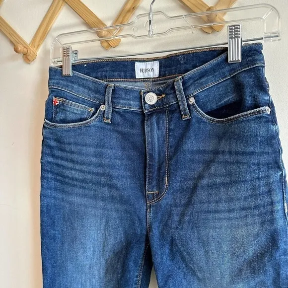 Hudson Blair High Rise Skinny Ankle Jeans Medium Dark Wash Size 26