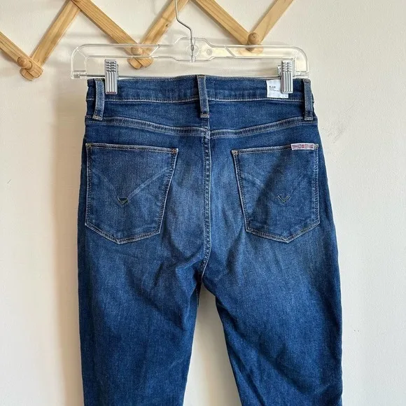 Hudson Blair High Rise Skinny Ankle Jeans Medium Dark Wash Size 26