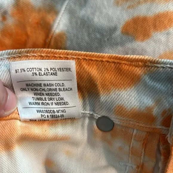 Hudson Hana Tie Dye Biker High Rise Cutoff Denim Shorts Size 26