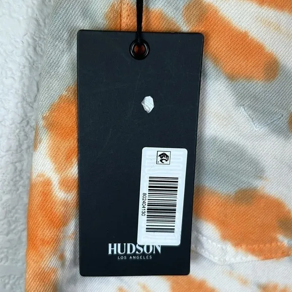 Hudson Hana Tie Dye Biker High Rise Cutoff Denim Shorts Size 26