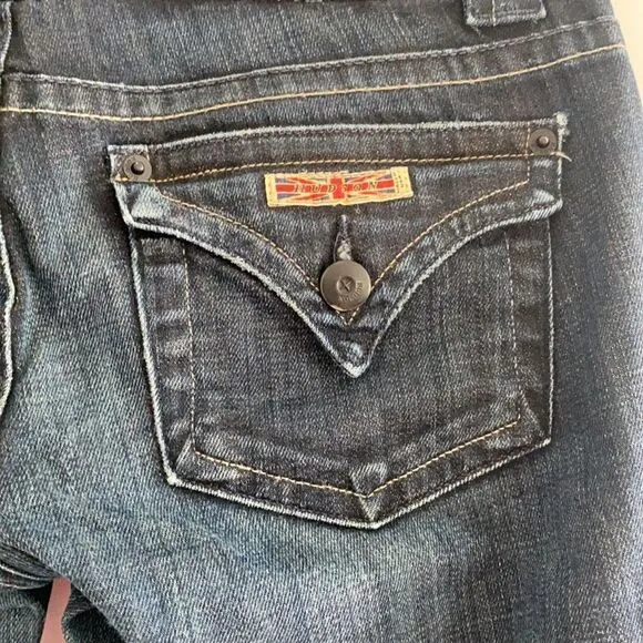 Hudson mid rise baby boot cut sz 27 dark jeans
