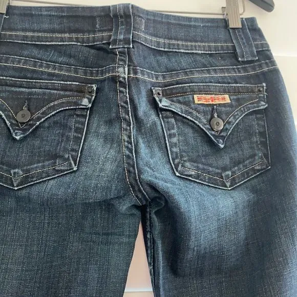 Hudson mid rise baby boot cut sz 27 dark jeans