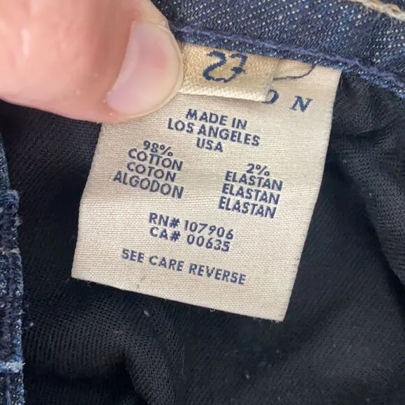 Hudson mid rise baby boot cut sz 27 dark jeans