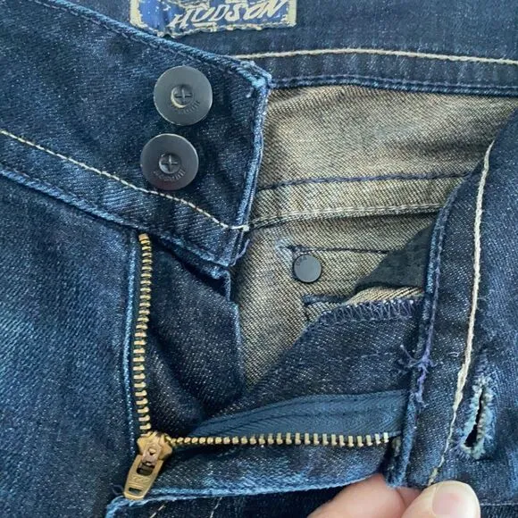 Hudson mid rise baby boot cut sz 27 dark jeans