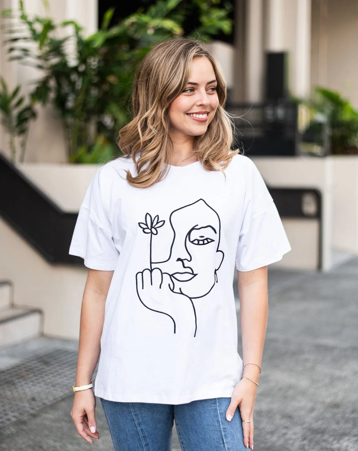 I Don't Give a Flower Tee - Black & White