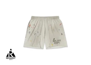 Insomnia Paint Splattered Jersey Shorts "Cream"