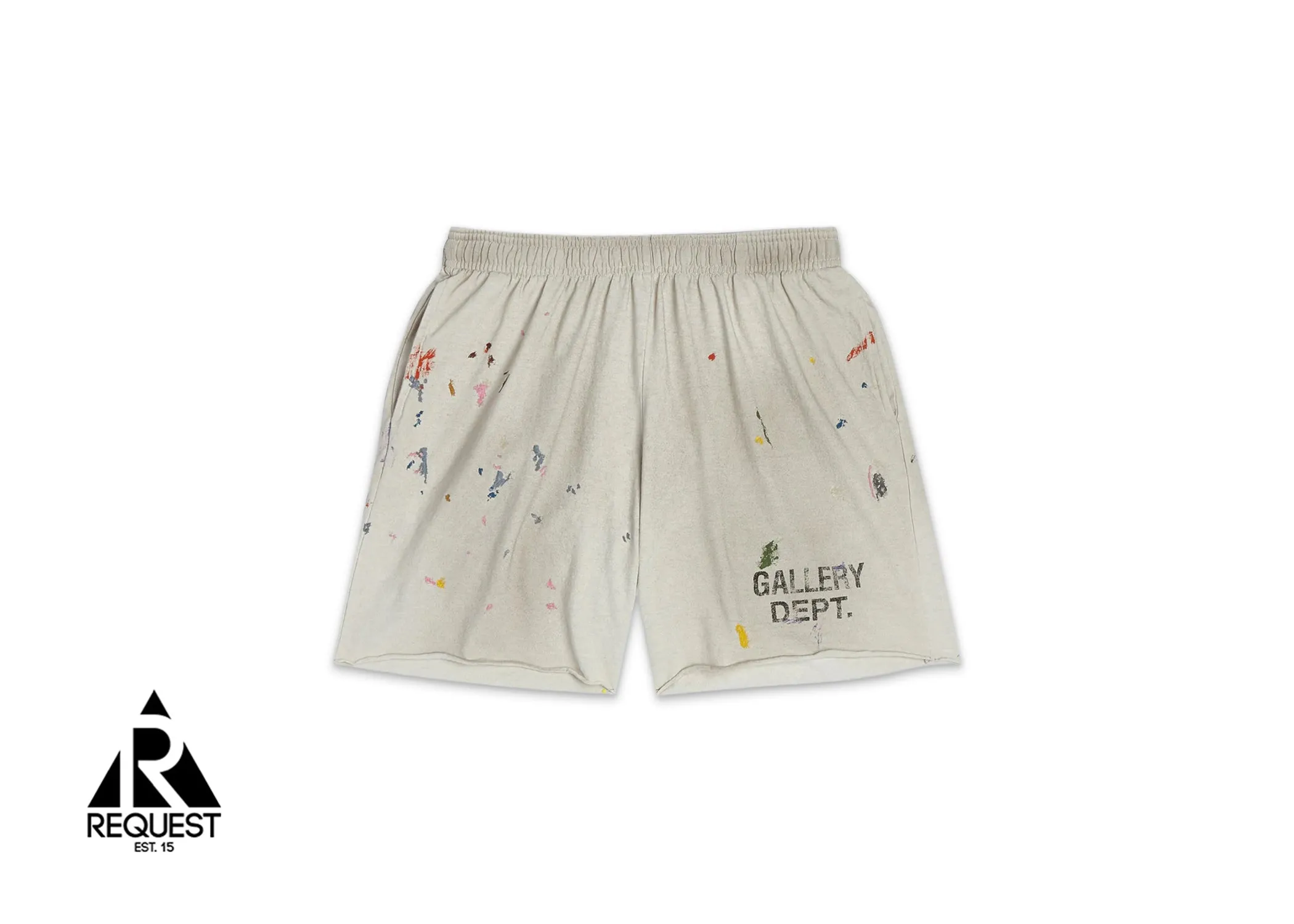 Insomnia Paint Splattered Jersey Shorts "Cream"