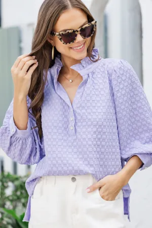 It's Up To You Lavender Purple Textured Blouse