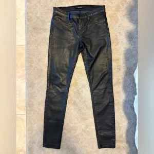 J Brand Waxed Textured Coated Super Skinny Jeans SIZE 27 BLACK JBRAND Like New