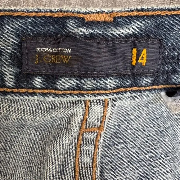 J. Crew Vintage Medium Blue 100% Cotton Button Fly Straight Leg Jeans Size 10