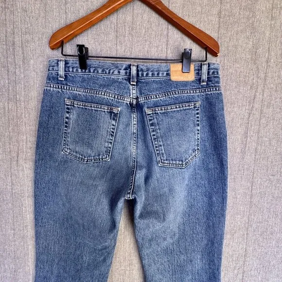 J. Crew Vintage Medium Blue 100% Cotton Button Fly Straight Leg Jeans Size 10
