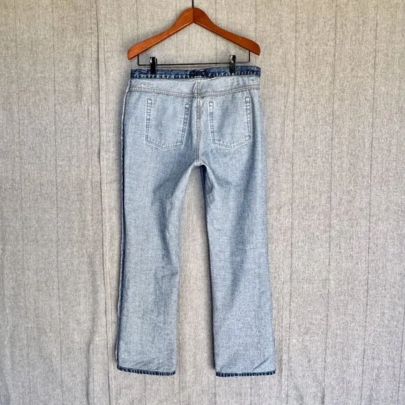 J. Crew Vintage Medium Blue 100% Cotton Button Fly Straight Leg Jeans Size 10