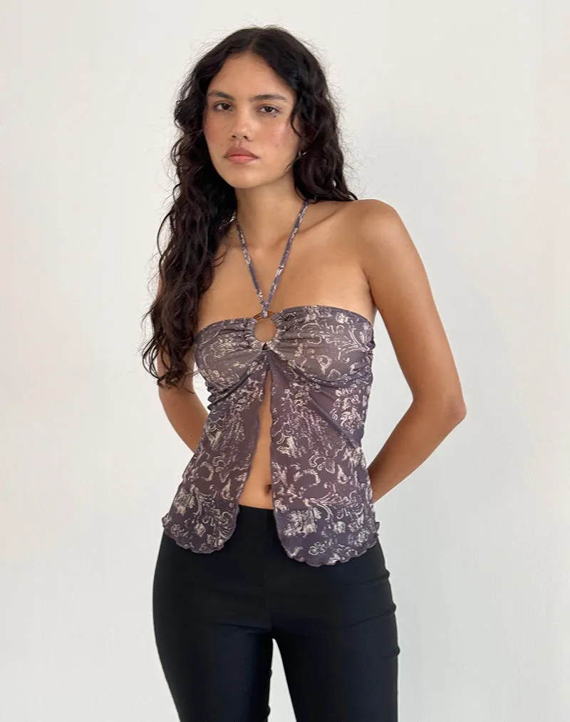 Janar Top in Batik Botanical Brown