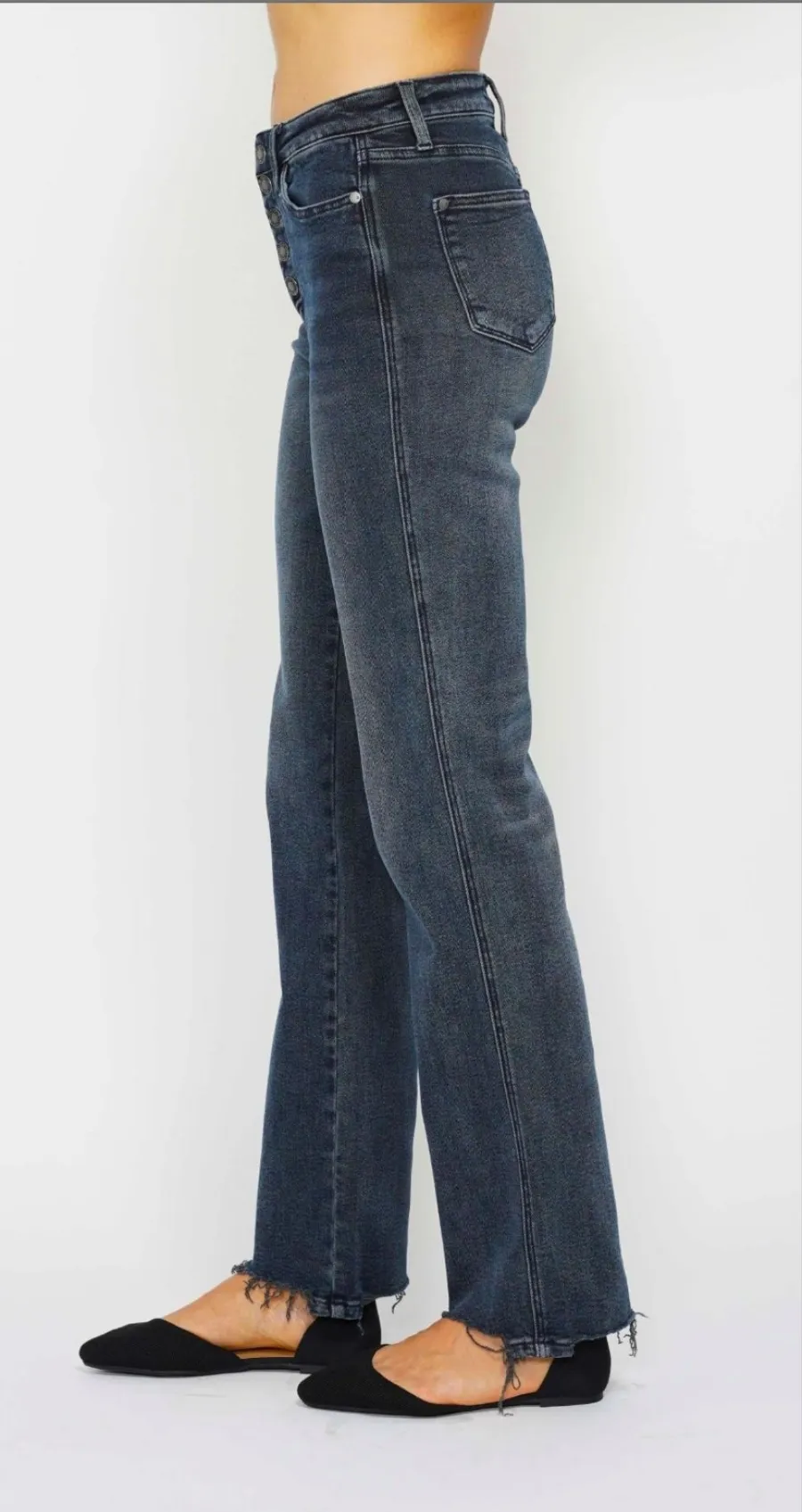 JB Button Fly Straight Jeans