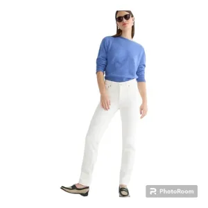 J.Crew 9” Vintage Slim-Straight Mid-Rise White Demin Jeans Size 29