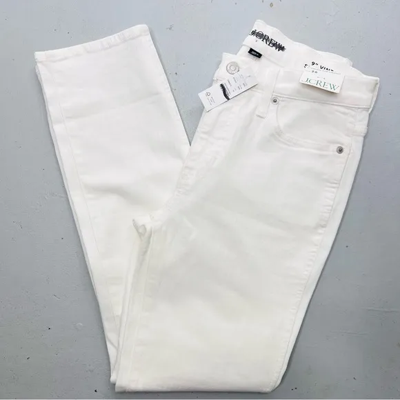 J.Crew 9” Vintage Slim-Straight Mid-Rise White Denim Jeans Size 26