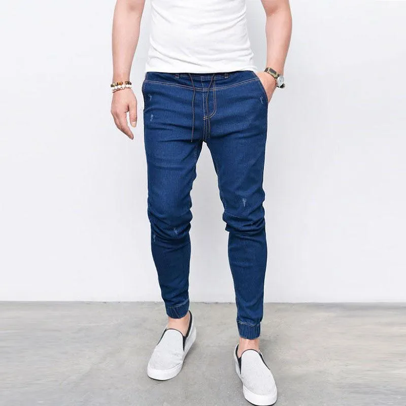 Jean décontracté à taille élastique vintage