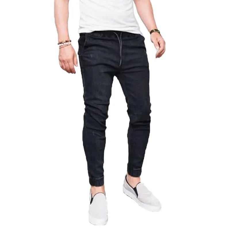 Jean décontracté à taille élastique vintage