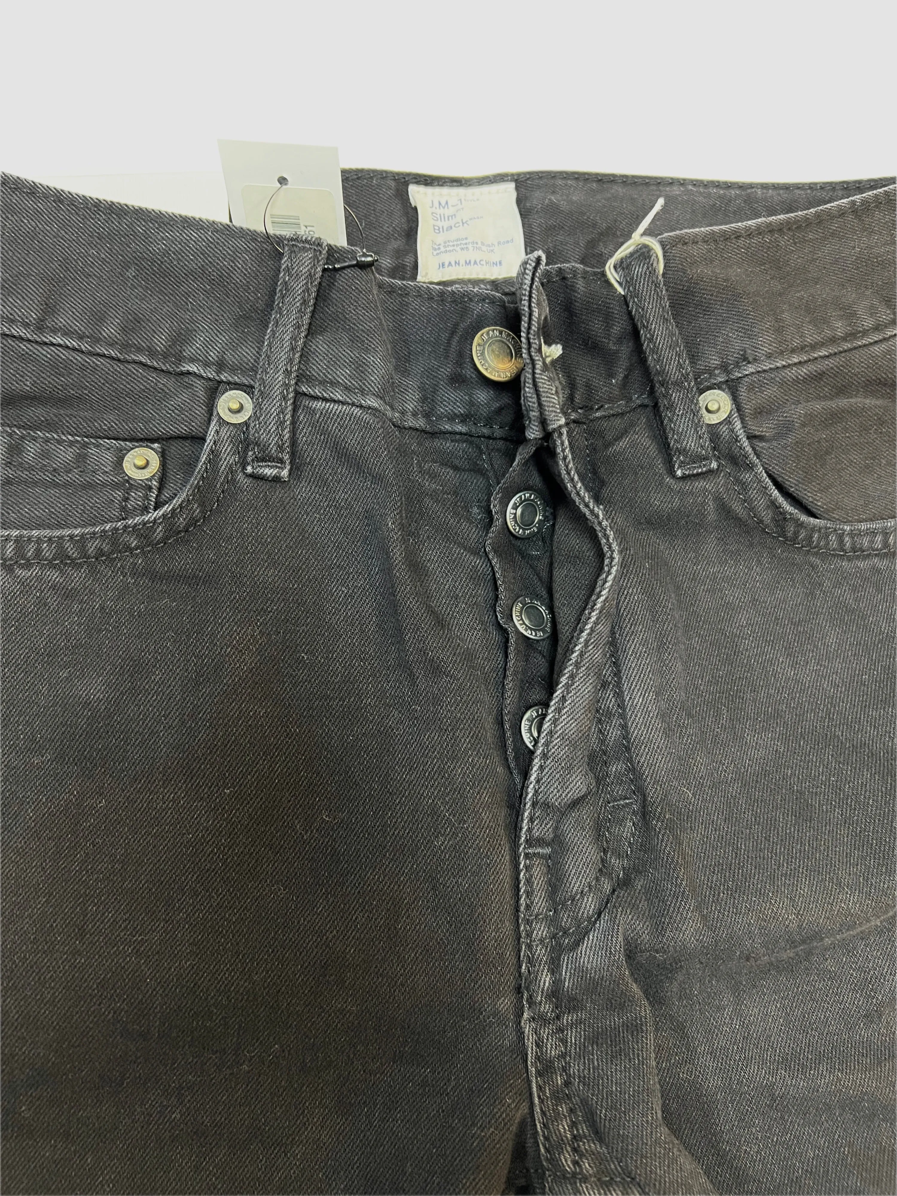 JEAN.MACHINE J.M-1 Men's Black Slim Leg Denim Pants Sz 28X32 NWT