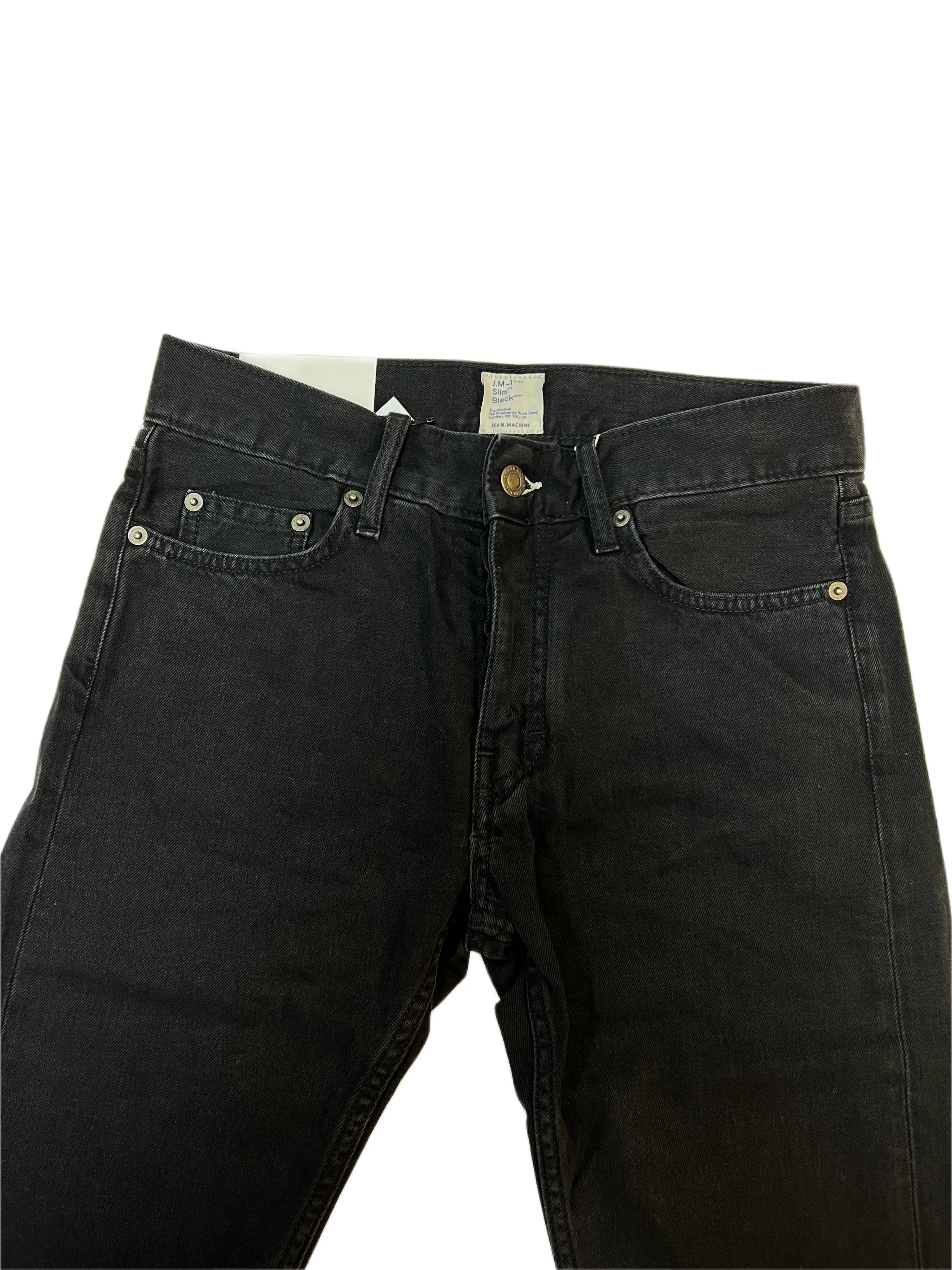 JEAN.MACHINE J.M-1 Men's Black Slim Leg Denim Pants Sz 28X32 NWT