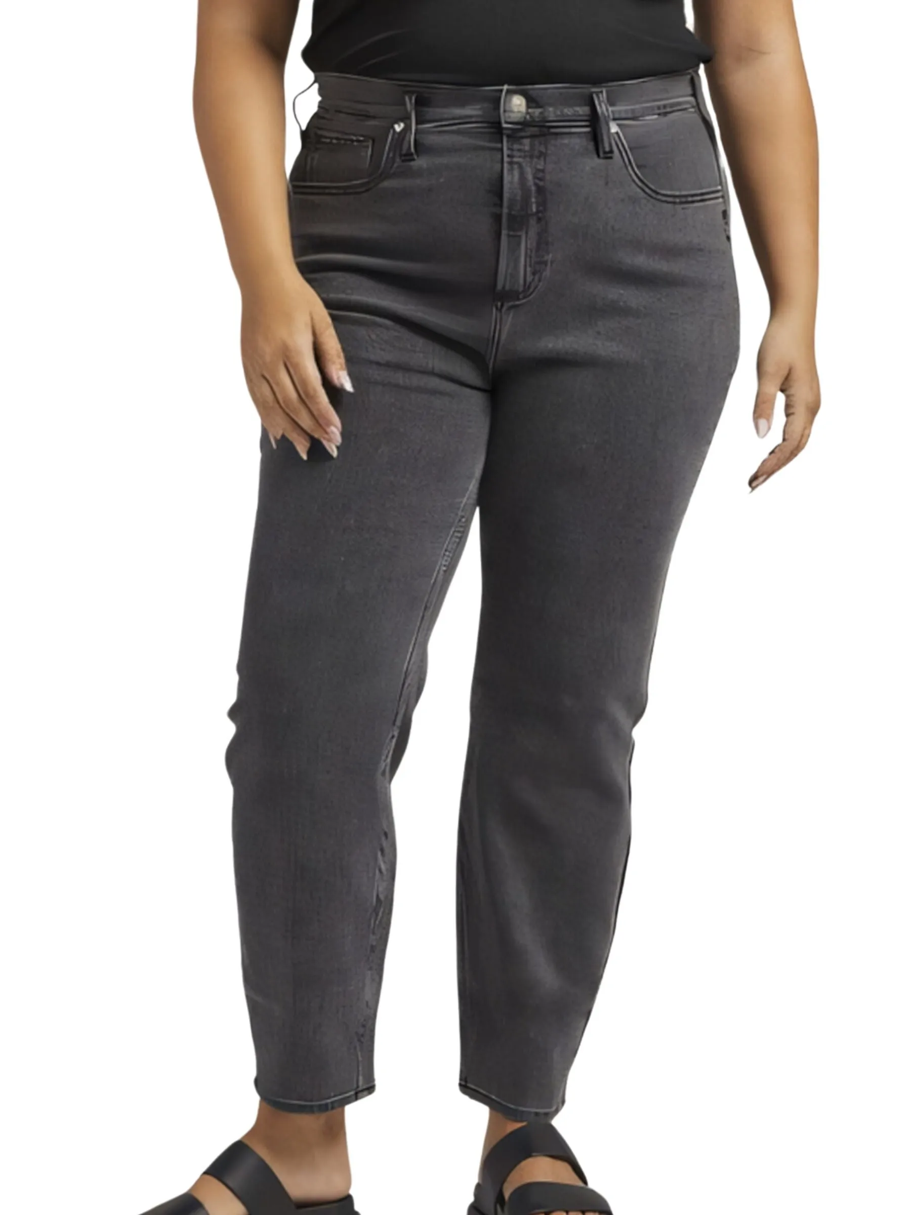 Jeans Highly Desirable Slim Straight Taille Plus (Noir) de Silver Jeans