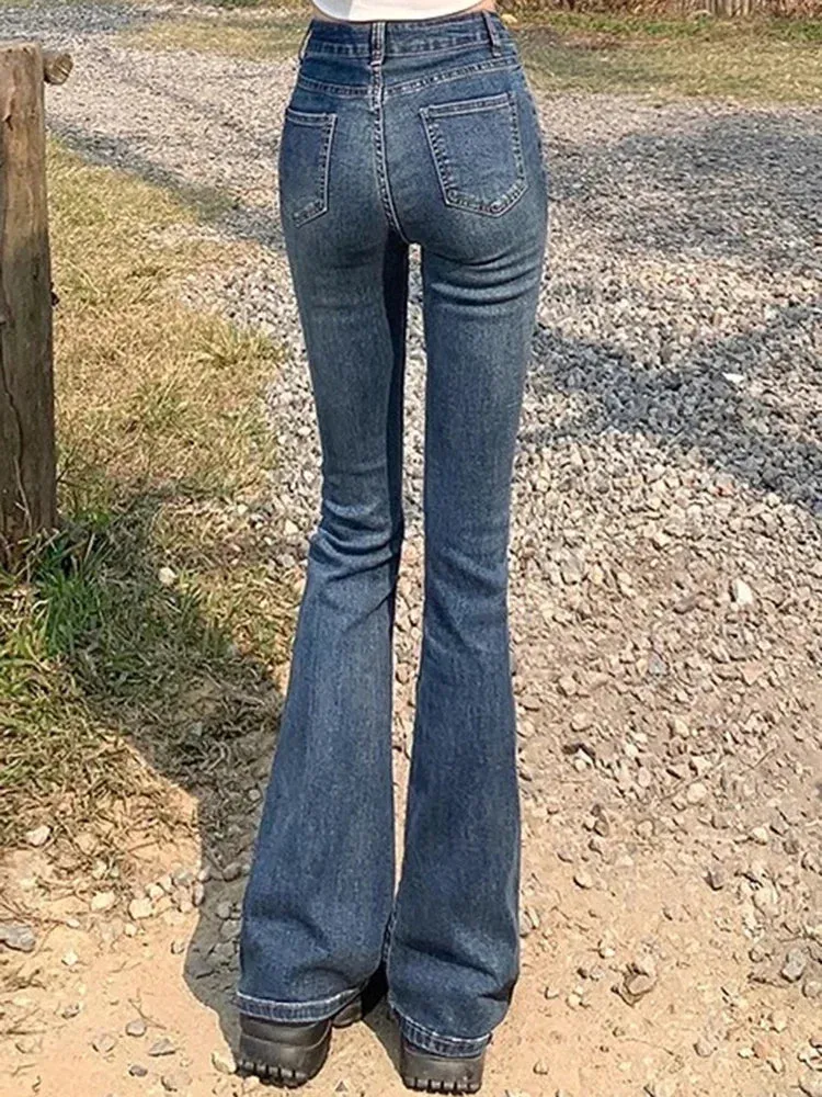 Jeans Lady Slim Fit Denim Flare Pants