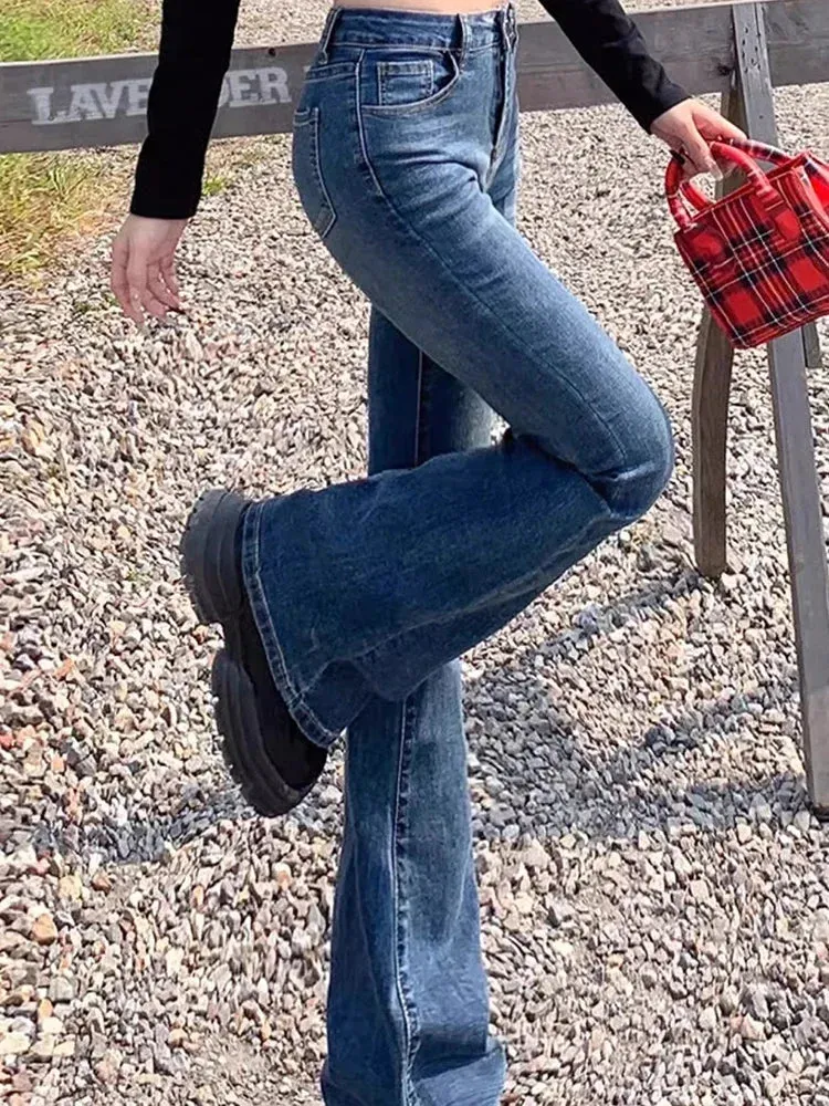 Jeans Lady Slim Fit Denim Flare Pants