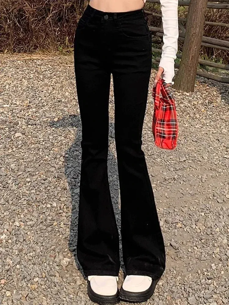 Jeans Lady Slim Fit Denim Flare Pants