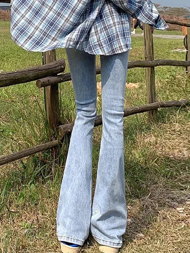Jeans Lady Slim Fit Denim Flare Pants