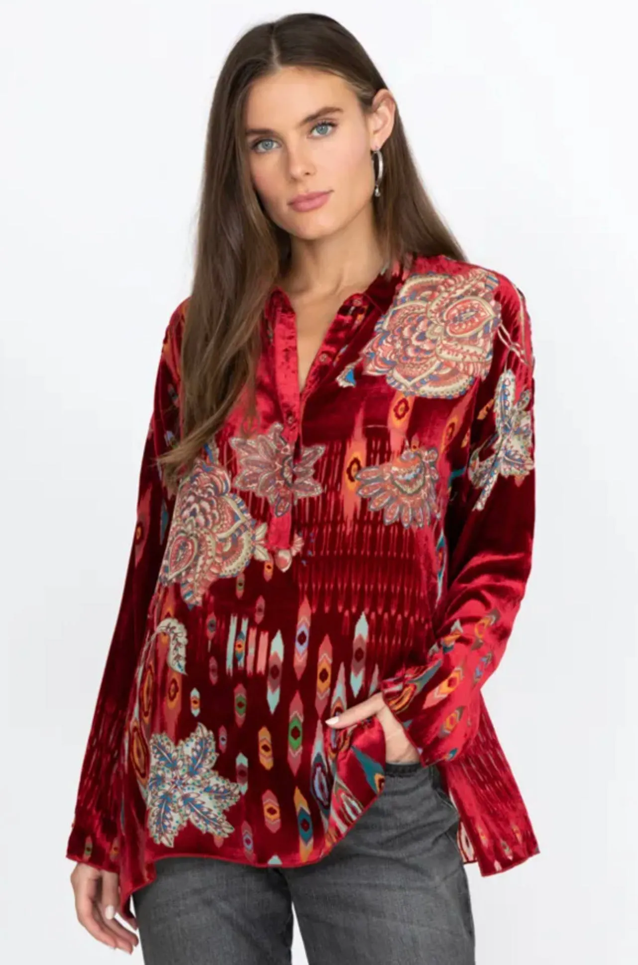 Johnny Was - Feather Burnout Mara Blouse