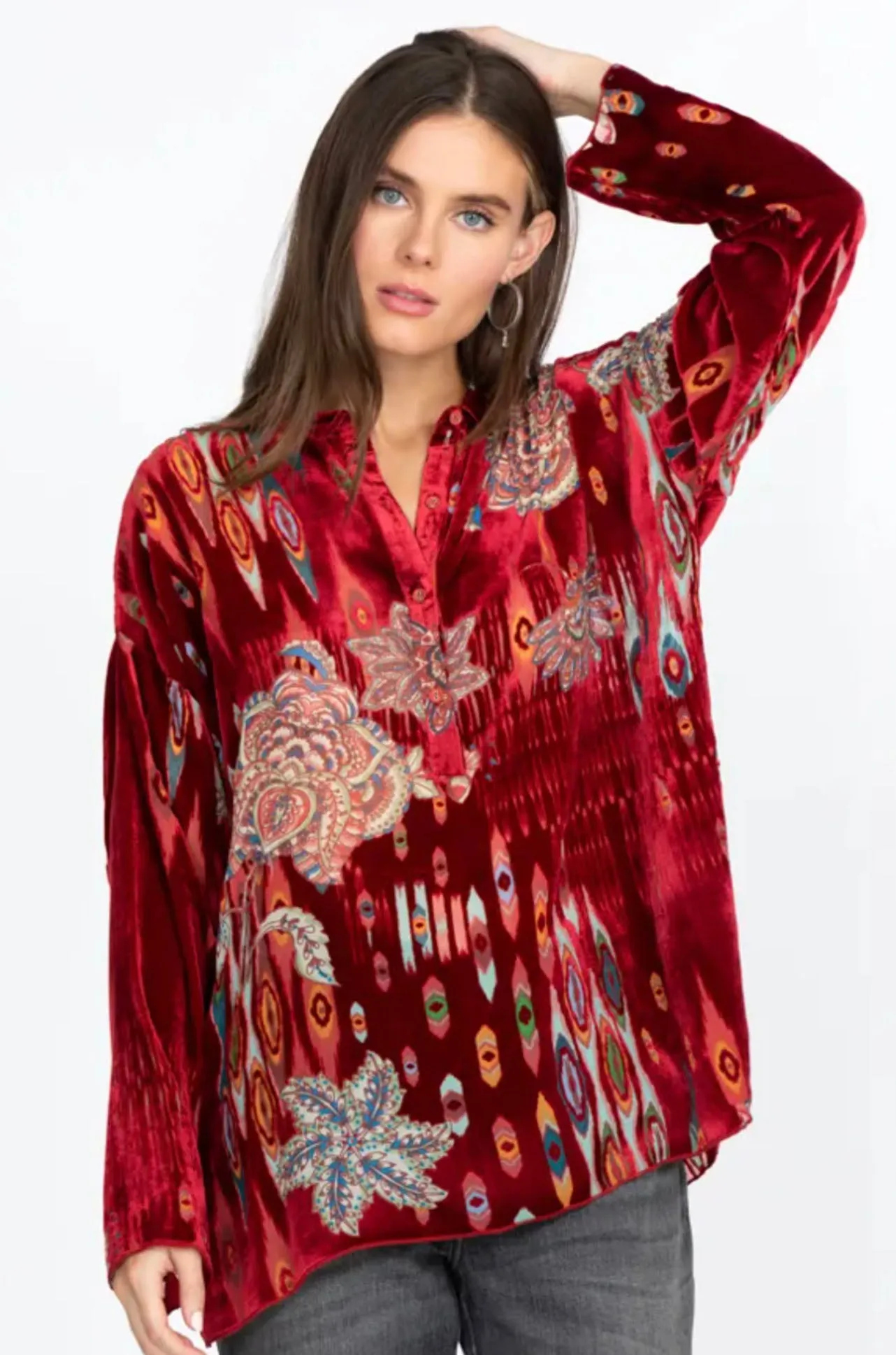 Johnny Was - Feather Burnout Mara Blouse