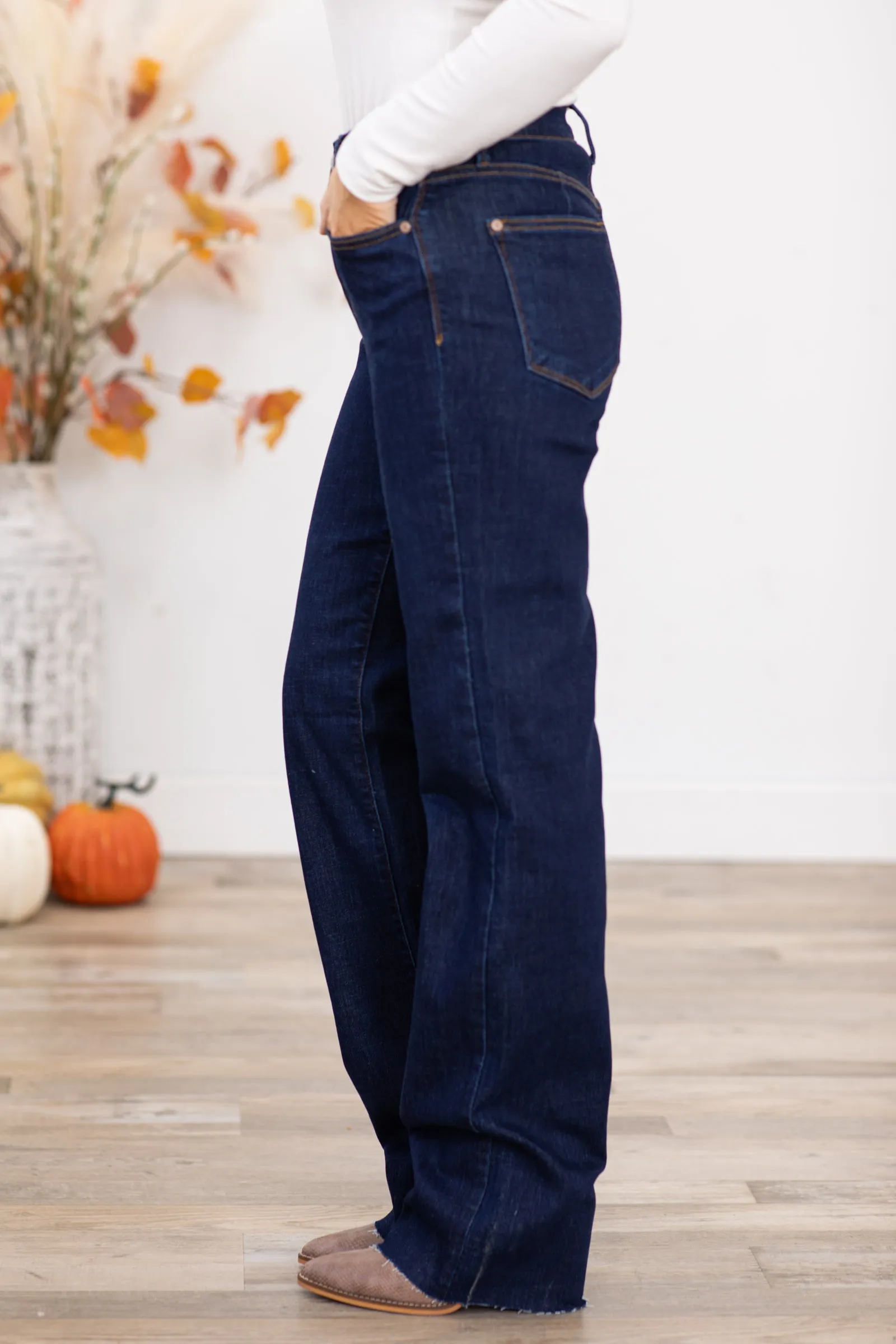 Judy Blue Dark Vintage Wash Straight Leg Jeans