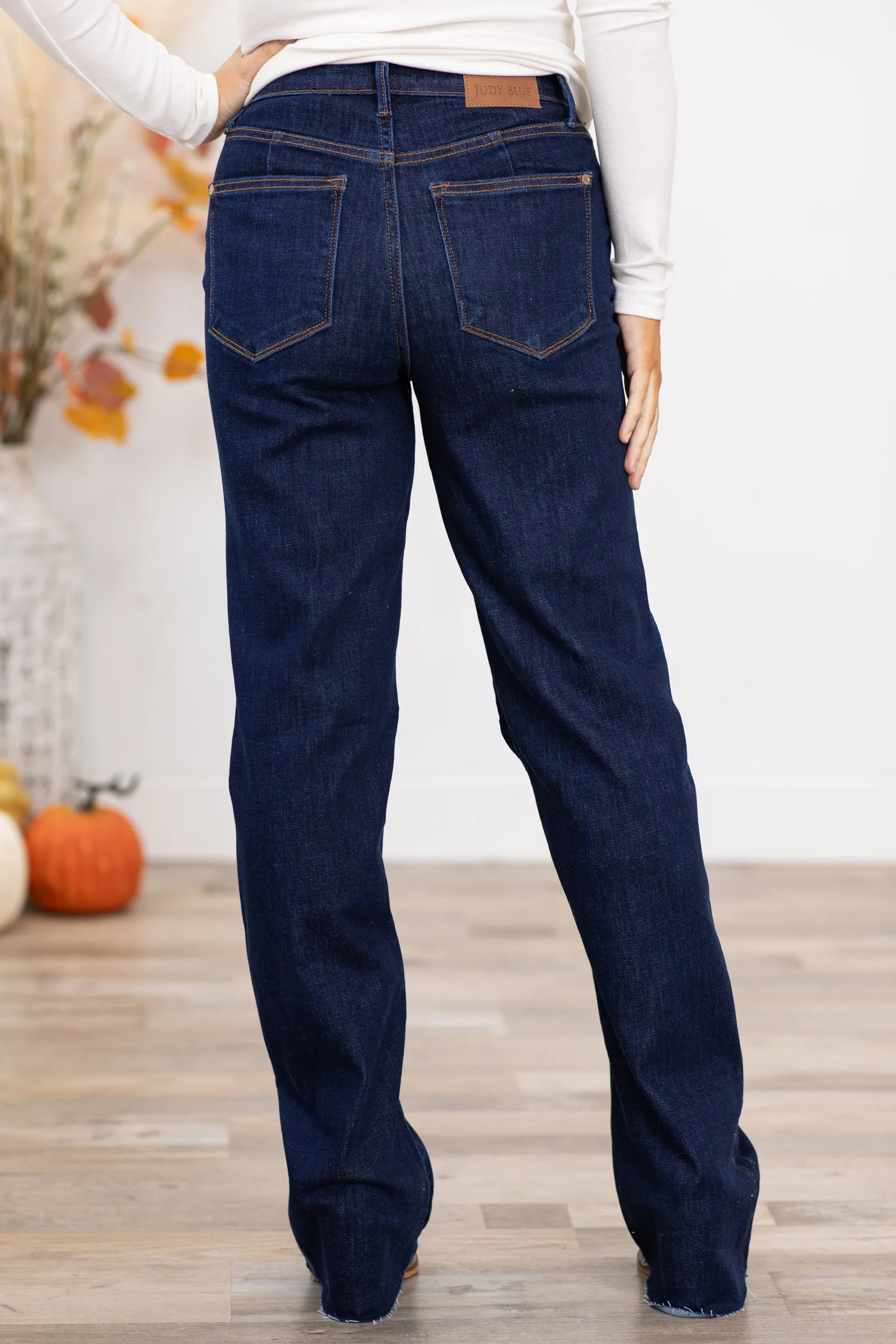 Judy Blue Dark Vintage Wash Straight Leg Jeans