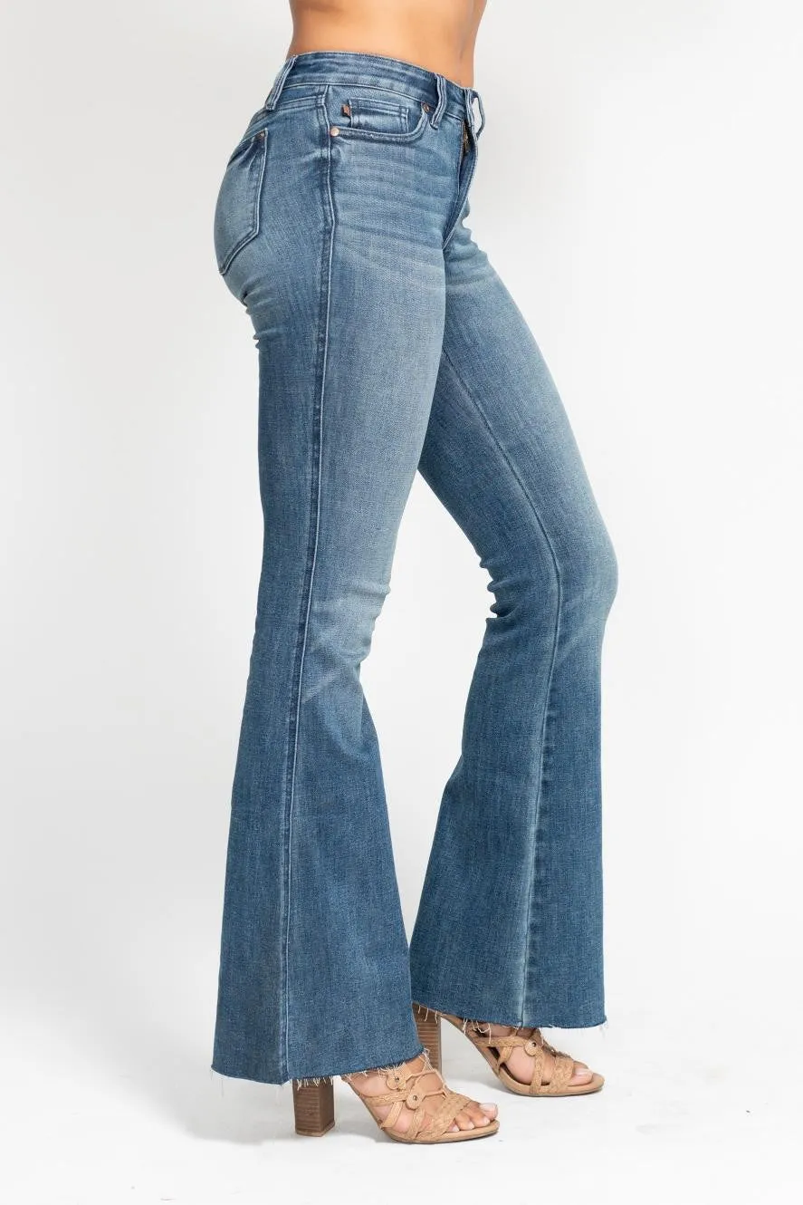 Judy Blue Mid Rise Vintage Flare Jeans
