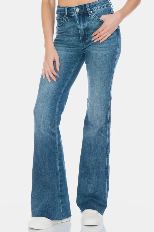 Judy Blue Tummy Control Cut Hem Flare Jeans
