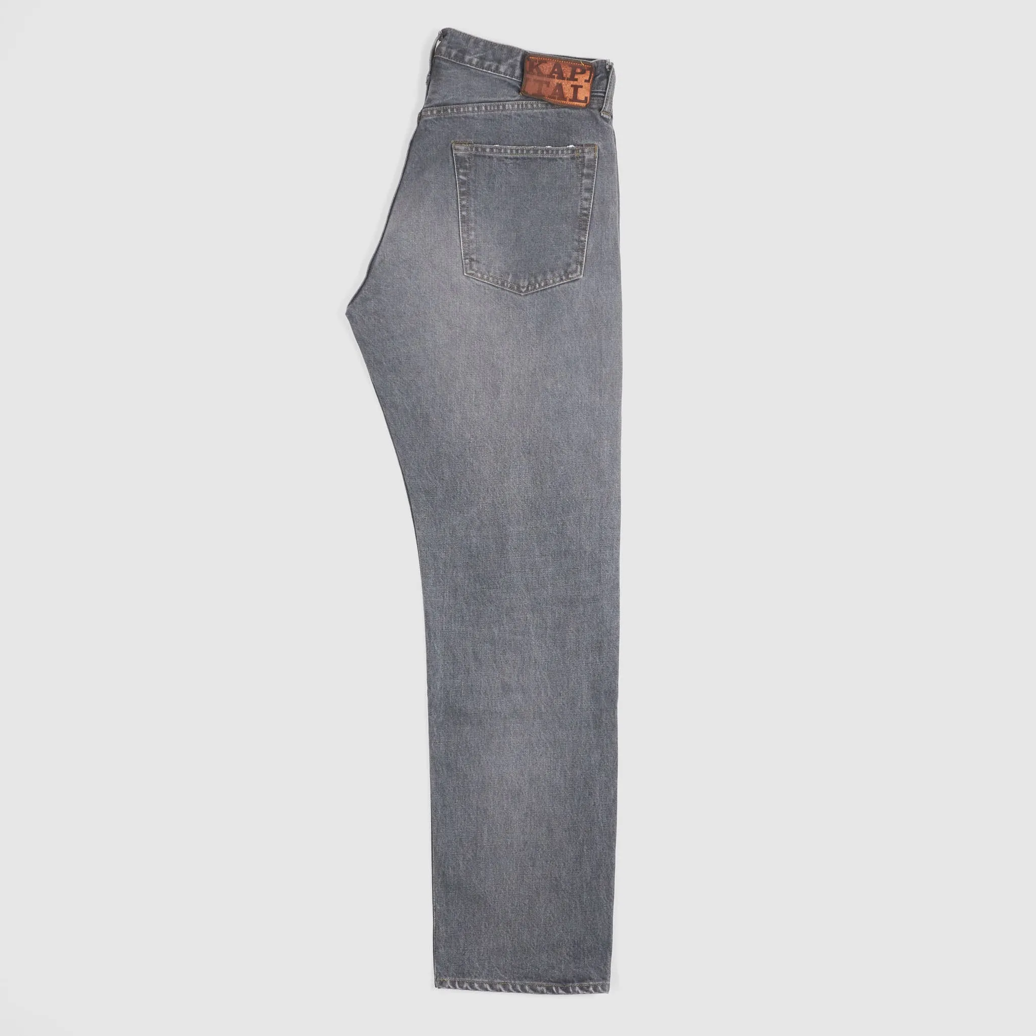 Kapital 5-Pocket Black Hard Washed Denim Jeans